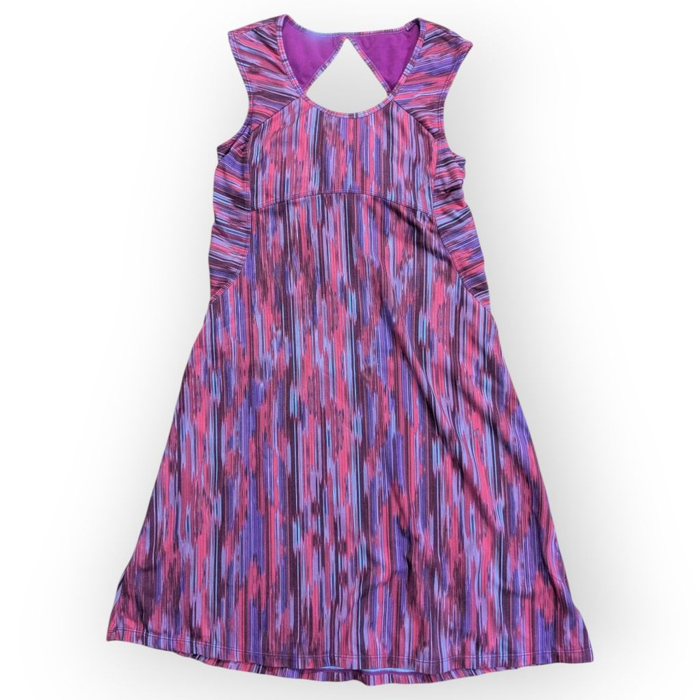 Prana Azalea Dress Purple Pink Patterned Extra Small XS - Picture 2 of 9